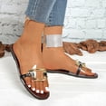 thumbnail image 5 of Roncen Women's Clear Flat Sandals Dressy Cute Sparkly Summer Vacation Slide Shoes, 5 of 8