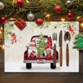 thumbnail image 2 of Christmas Placemats Set of 6, Red Truck Gnome Place Mats Xmas Tree Cardinal Bird Pine Cones Placemat Table Decoration for Kitchen Table Dinner Xmas Holiday Party Home Decor Indoor Outdoor 13x19 Inch, 2 of 9