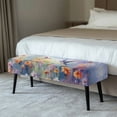 thumbnail image 2 of Psesaysky Watercolor Hummingbird Wildflower Dining Bench Covers, Stretch Long Bench Slipcover Scratch Resistant Polyester Spandex Bench Seat Cover for Bedroom, 2 of 9