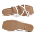 thumbnail image 3 of Sandalia FITORY para mujer, deslizante, puntera plana, correa cruzada, color blanco 8, 3 of 6
