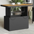 thumbnail image 1 of vidaXL Garden Table Black 90x55x71 cm Poly Rattan and Acacia Wood, 1 of 5