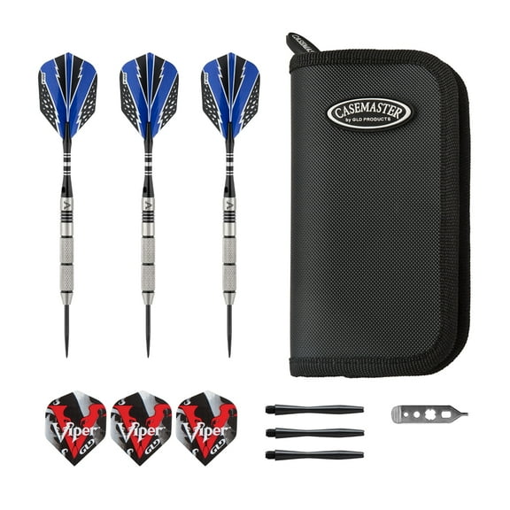 Viper Cold Steel 80% Tungsten 21 Gram Steel Tip Darts & Casemaster Deluxe Black Dart Case