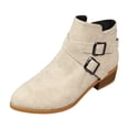 thumbnail image 6 of Pandaie Ankle Boots for Women Comfortable Low Stacked Heel Faux Leather Walking Short Booties Classic Casual Fall Winter Daily Dress Shoes Size 6‑9.5, 6 of 7
