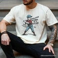 thumbnail image 5 of Baseball Retro T-Shirt Wanna Be a Baller, Vintage White and Natural Tee, 5 of 8