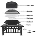 thumbnail image 3 of SAYFUT 32'' Metal Firepit Patio Backyard Garden Square Stove Cover Fire Pit Heat Brazier, 3 of 8