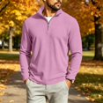 thumbnail image 2 of Men's Quarter Zip Up Polo Shirts Waffle Knit Long Sleeve Slim Fit Pullover Lightweight Casual Fall Collared Golf Shirt, 2 of 8