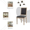 thumbnail image 6 of Sumdeal French Country Dining Chairs Set of 6, Farmhouse Dining Chairs with Square Backrest, Upholstered Dining Chair with Solid Wood Leg for Dining Room Bedroom Kitchen Restaurant, 6 of 7