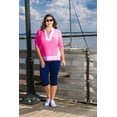 thumbnail image 4 of Laura 3/4th Sleeve Tunic Top With Trim Border, 4 of 6