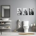 thumbnail image 3 of ZHONGYUTONG Funny Bathroom Wall Decor 3 Pieces Kitten Cat Sitting on Toilet Reading Newspaper Poster Prints Black White Animal in Toilet Canvas Artwork (12.00" x 16.00" x 3PCS), 3 of 6
