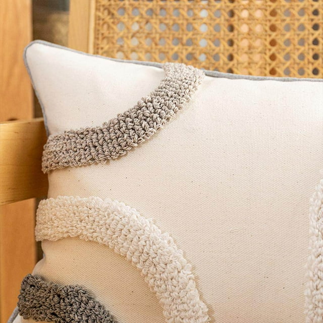 ziyahi Throw Pillow Case Tufted Handmade Bed Cushion Cover Pillowcase 45x45cm