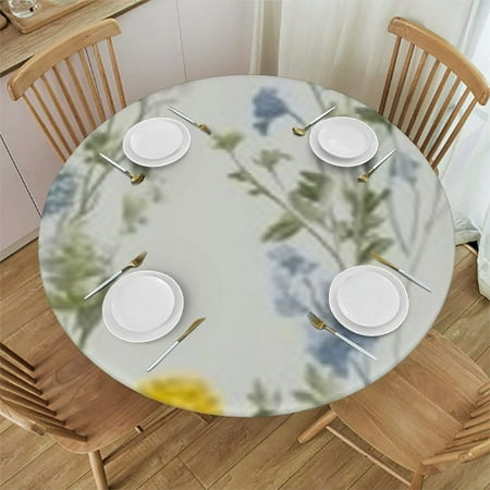 

Sheronv Flowers Round Tablecloth | Stain Resistant Washable Polyester Fabric | Indoor Outdoor Table Cover for Kitchen Dining Wedding Parties | Decorative Table Cloth 42 -46