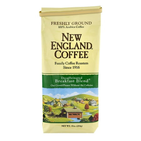 (2 Pack) New England Coffee Decaffeinated Breakfast Blend Freshly Ground 10.0