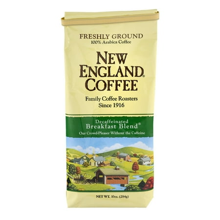 (2 Pack) New England Coffee Decaffeinated Breakfast Blend Freshly Ground 10.0 (Best Gutters For New England)