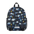thumbnail image 3 of Police and Star Black Pattern Backpack for School, Cute School Bag with Adjustable Shoulder Straps and Padded Back, 13.8"x11.4"x6", 3 of 5