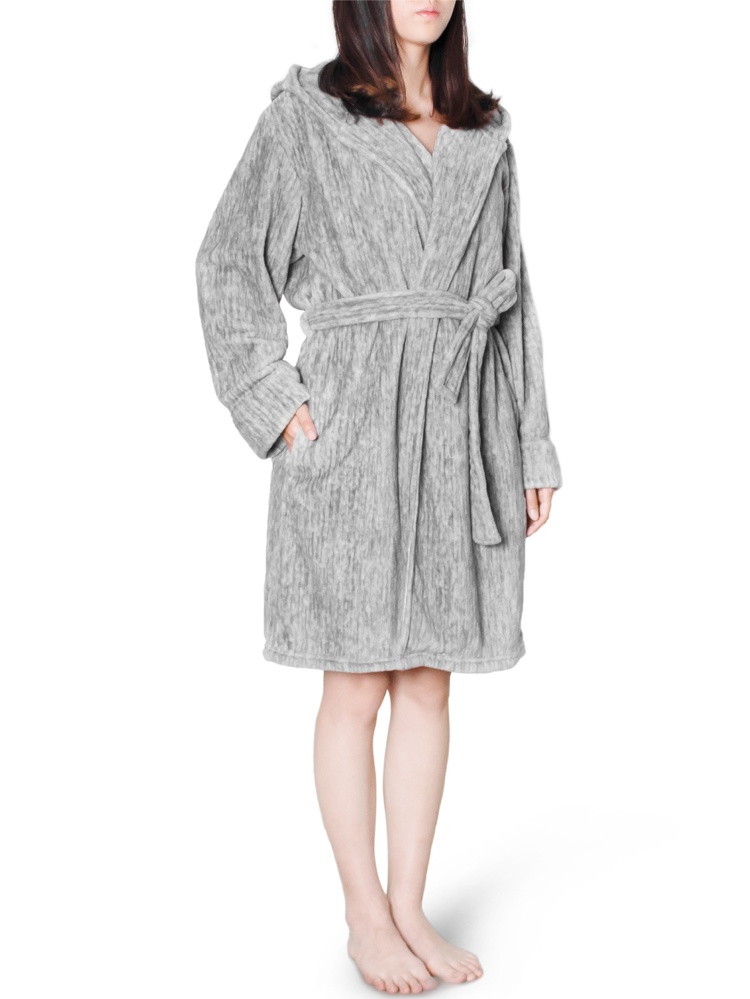 Pavilia PAVILIA Women Hooded Short Robe Lightweight Fleece Soft