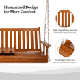 thumbnail image 2 of VINGLI 880 lbs 5 ft Patio Wooden Porch Swing with Cup Holder for Outdoors, Brown, 2 of 8