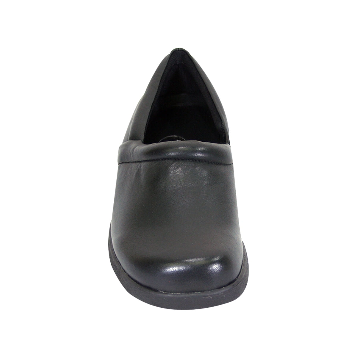 24 HOUR COMFORT Carol Wide Width Leather Loafer Shoes BLACK 6.5