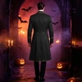 thumbnail image 5 of Long Tailcoat Magician, Pirate Coat, Victorian Frock Coat, Ringmaster Circus, Long Tailcoat Magician Costume Gold Trim Victorian Frock Coat Ringmaster Circus Outfit for Movie Night, Black L, 5 of 6