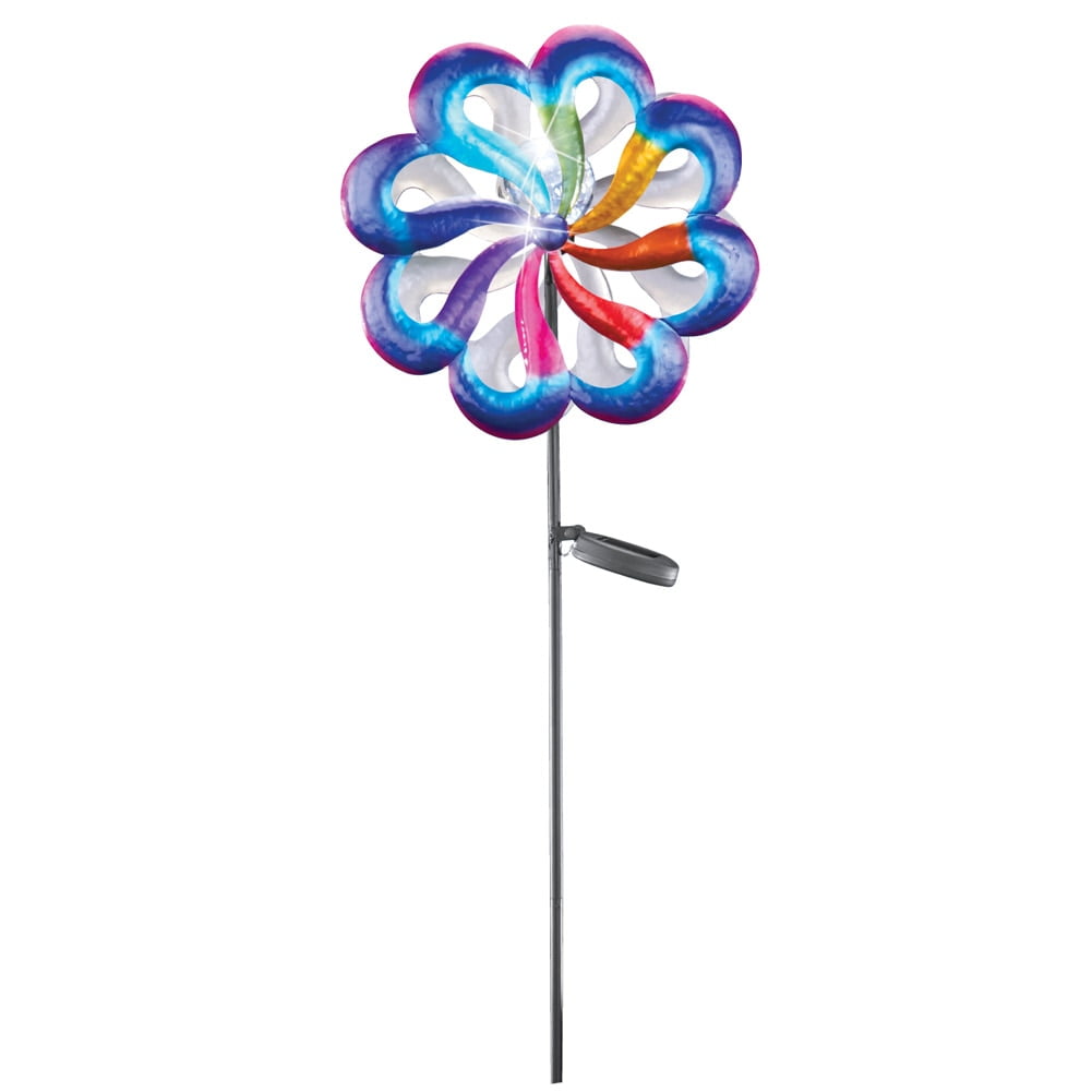 Solar Dual Wind Spinner Garden Decor Yard Stake by Collections Etc