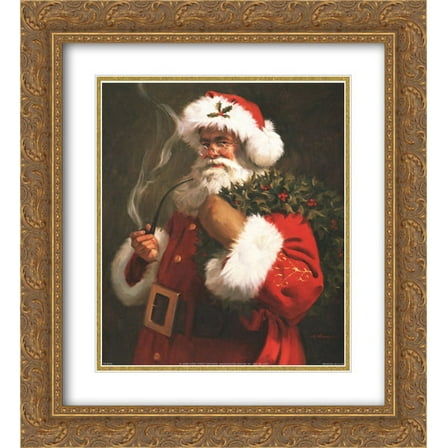 Spirit Of Santa 2x Matted 20x24 Gold Ornate Framed Art Print by Tom Browning