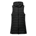 thumbnail image 5 of Qulqfy Puffer Jacket Womens Black Lightweight Hooded Long Warm Sleeveless Zip Up Quilted Vest Womens Winter Coats 3XL, 5 of 8