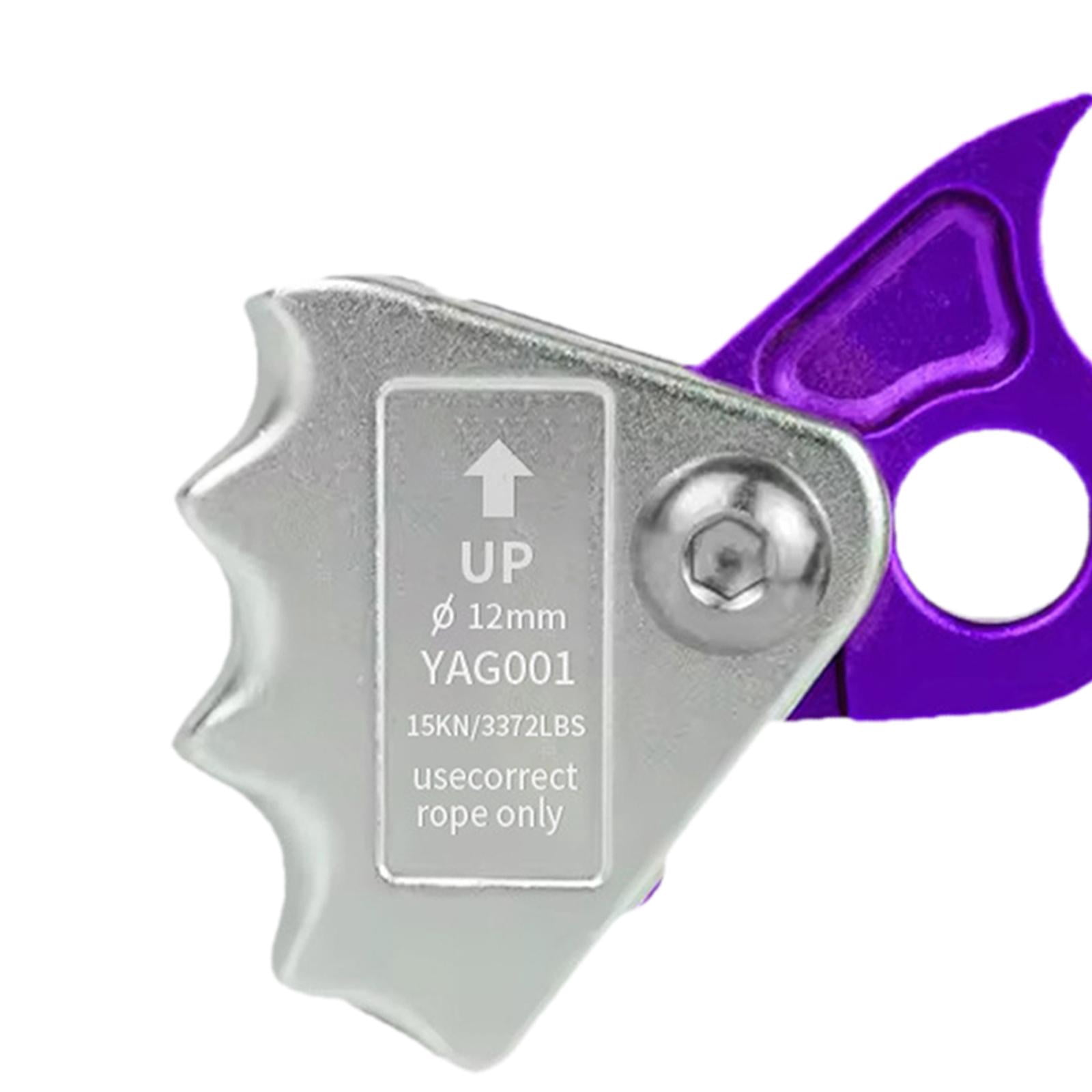 QccHieUs Climbing Rope Adjuster with Ascender Grip, 15kN Heavy Duty Descender Stopper for Purple