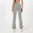 thumbnail image 4 of Prdecexlu Flare Yoga Pants Women Petite High Waist Leggings Stretch Bootcut Workout Pants Full Length Trousers Athletic Gym Running Leggings Gray M, 4 of 6