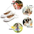 thumbnail image 5 of Toddler Little Girl White Dress Shoes Size 5 - Girl Ballet Flats Wedding Party, 5 of 6
