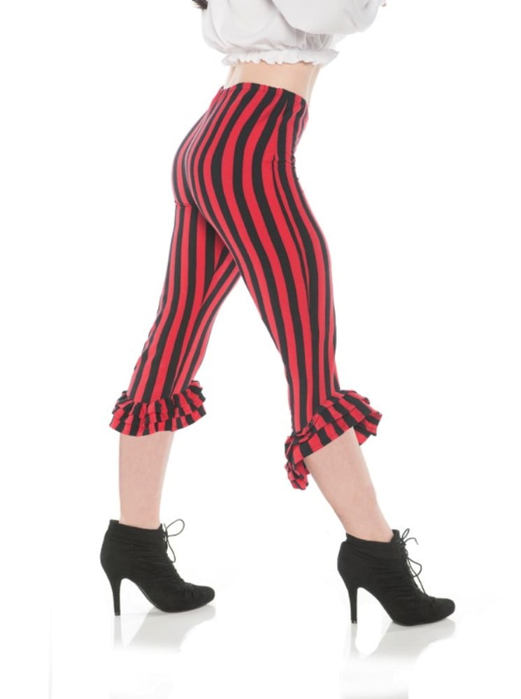 womens black pants with red stripe