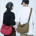 thumbnail image 2 of Japanese Harajuku Style Canvas Crossbody Bag Retro Lazy Leisure Shoulder Bag Large Capacity Student Commuter Dumpling Bag, 2 of 6