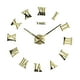 thumbnail image 5 of Reloj de pared grande plateado 3D sin marco con dígitos romanos, adhesivo para decoración de pared DIY Oro, 5 of 6