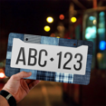 thumbnail image 4 of 1 Pcs Denim Patchwork License Plate Frame, License Plate Cover for Car Decorative Parts, Aluminum License Plate Bracket Holder Rust-Proof Weather-Proof for US Standard Car, 4 of 9