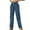 Blue, variant on IROINNID Women's Cargo Pants High Elastic Waist Flat Front Classic Trendy Casual Denim Cargo Pants,Black