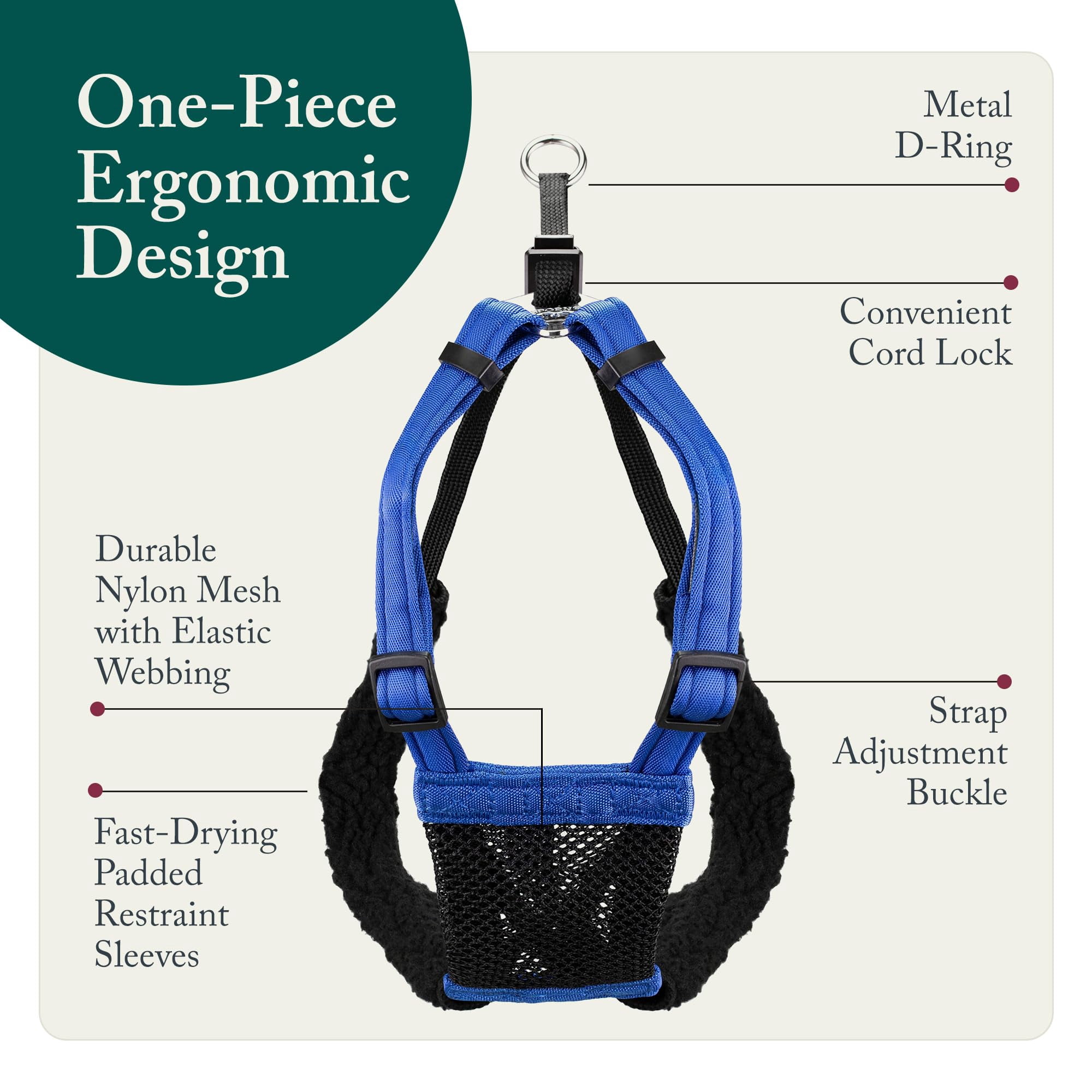 No Pull Dog Harness  Durable Nylon Mesh For Small Dogs Choke Design Padded Restraint Sleeves Adjustable Fit Easy On/off Ideal Breeds Blue