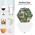 thumbnail image 6 of Yiaed Cartoon Dinosaurs Print Leather Coasters for Drinks - Cup Coasters Coffee Table Kitchen Table Bar, Home & Office Gifts Handmade Drink Coasters-Hexagon, 6 of 6