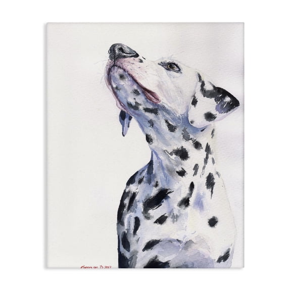 Stupell Industries Eclectic Dalmatian Dog Pet Animal Watercolor Canvas Art, 16 x 20, by George Dyachenko
