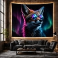 thumbnail image 6 of Fox Portrait With Galaxy Sunglasses Playful Retro Illustration for Wildlife Lovers Neon Wall Decor Birthday Gift Tapestry Wall Hanging for Bedroom and Gaming Room, 6 of 7