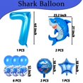 thumbnail image 2 of Set de globos Woizoeiy, 40 cm, 7 números, con forma de tiburón azul, para fiesta, 2 of 8