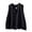 Black, variant on Women's Back Button Knit Vest Lightweight Breathable Cotton Comfortable Loose Fit Layering Essential Versatile Styling L Size Black