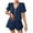 Navy, variant on ameIAEA Womens Two Piece Sets Summer Vacation Outfits Short Sleeve Tie Front Tops Shorts Matching Sets