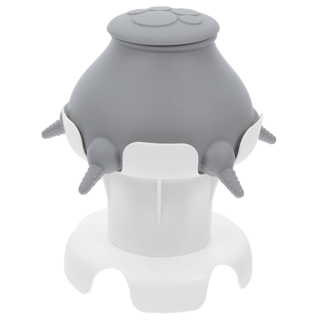 Miangastore 1Set Milk Feeder Kitten Nursing Station Grey Silicone Detachable Design for Home Use