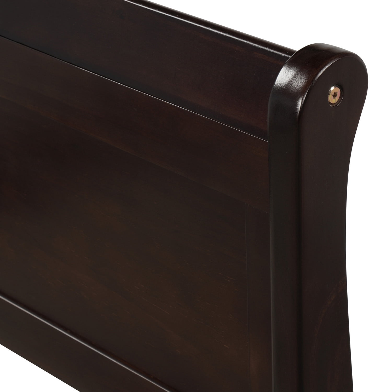 Holaki Wood Twin Size Bed with Headboard & Footboard for Kids, Espresso