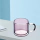 thumbnail image 5 of Taza de vidrio con boca redonda, para leche, cerveza, té, multicolor, para oficina Rosado, 5 of 9