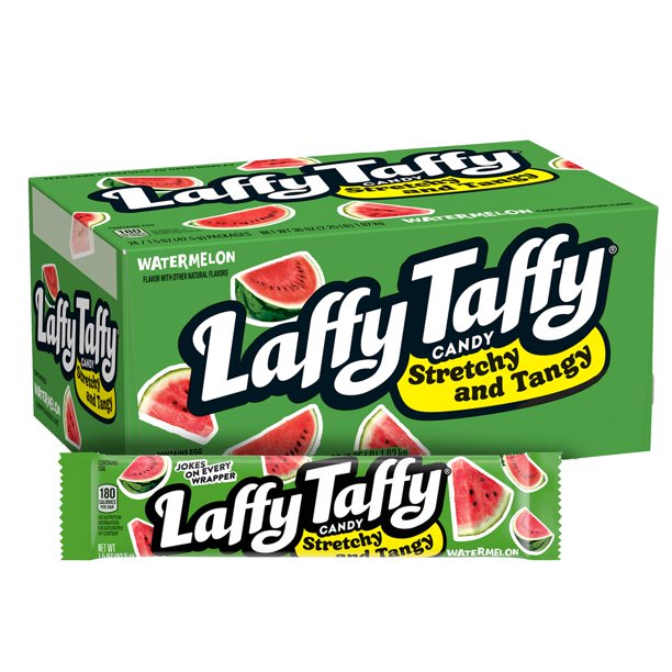 Laffy Taffy Stretchy and Tangy Candy, Watermelon, 1.5 Ounce(Pack of 24