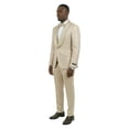 thumbnail image 2 of Men's Skinny Fit 3pc Floral Jacquard Tuxedo Suit Set, Satin Shawl Collar, 2 of 4