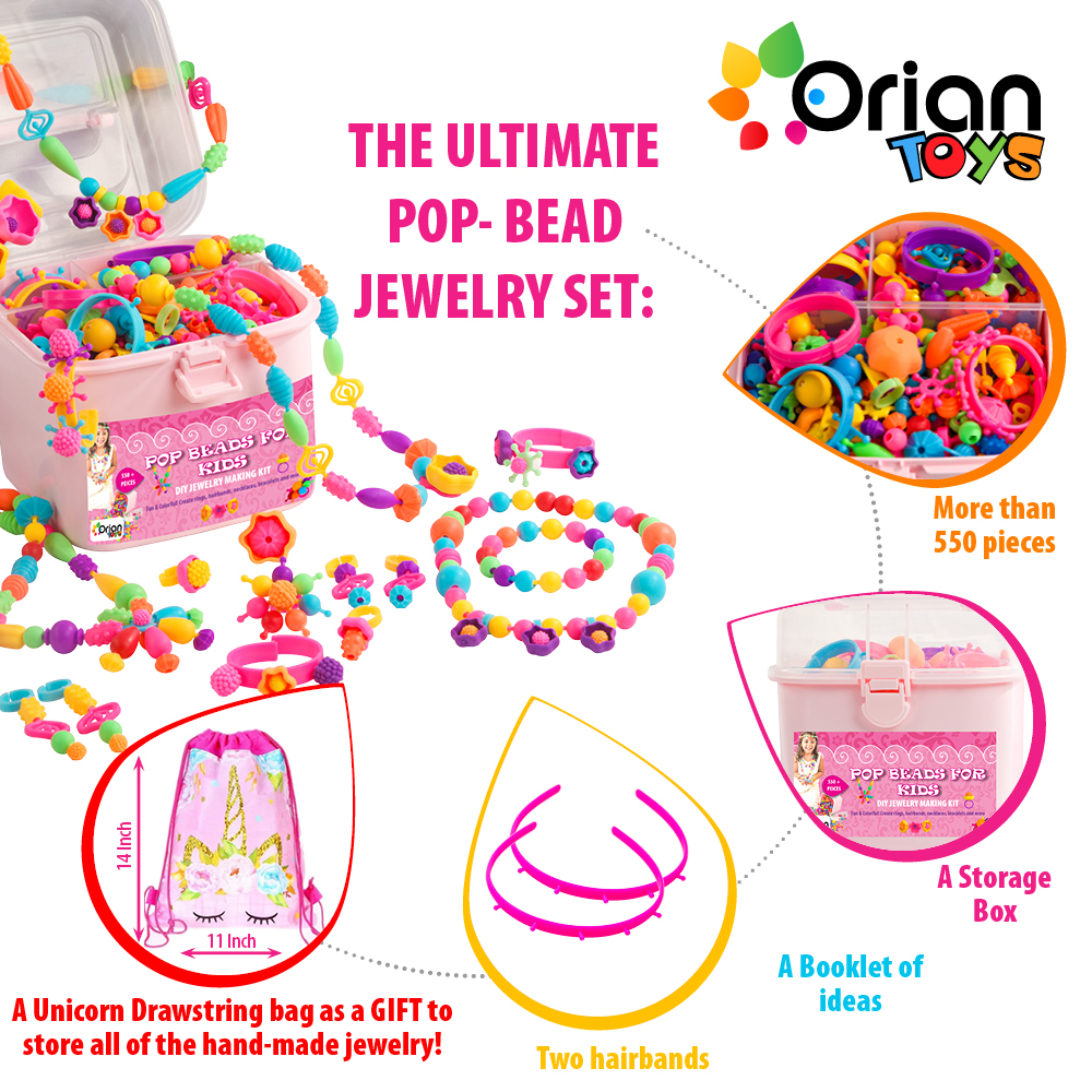 Orian Pop Beads Jewelry Making Kit with Unicorn Bag photo 2