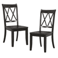 thumbnail image 2 of Set of 2 Wood Dining Chairs, 18.5 Inch Width Modern Side Chairs with Pine Veneer and Double-X Backrest Design for Kitchen, Living Room, Apartment and Dining Room, Black, 2 of 8