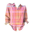 thumbnail image 4 of LIZUOJUNF Plaid Shirts for Women Button Down Shirts Long Sleeve Business Casual Tops Fall Winter Jackets Tops Trendy, 4 of 4