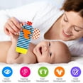 thumbnail image 3 of 0-6 months old baby wrist bell, animal socks with sound, cotton monkey elephant pig dog shape socks, children Soft Arm Wrist Rattles Foot Finder Ankle Sock for Newborn Baby, 3 of 7
