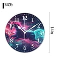 thumbnail image 2 of 14 Inch Wall Clock Battery Operated Silent Clock Decorative for Office, Kitchen, Outdoor, Living Room，Fantasy Unicorn Shiny Sparkle Star Butterflies Universe Galaxy Cute, 2 of 4